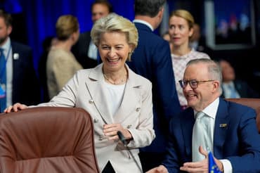 Von der Leyen indgår handelsaftale med Australien under besøg